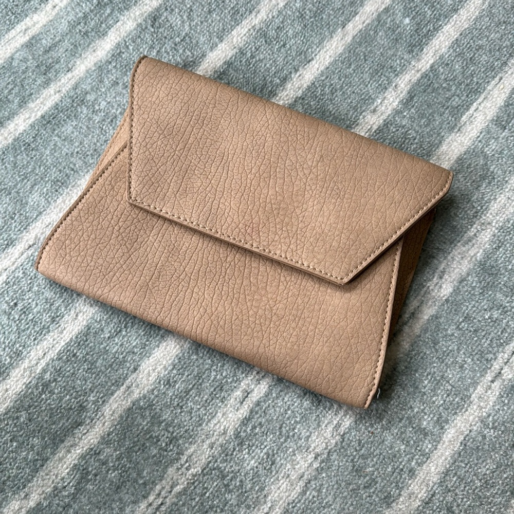 Certified Vegan Taupe Tan Clutch
